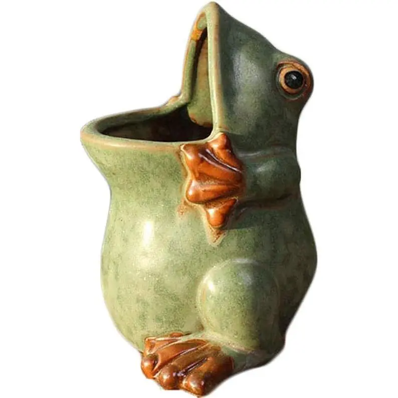 3.9" Ceramic Frog Shaped  Pot