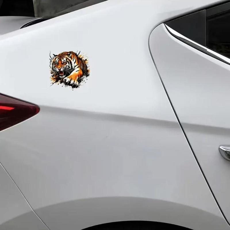 Tiger Pattern Car Sticker, Waterproof Car Decal, Vinyl Waterproof Decals, Universal Decoration Accessories for Car, Motorcycle, Laptop, Wall, Window & Bumper