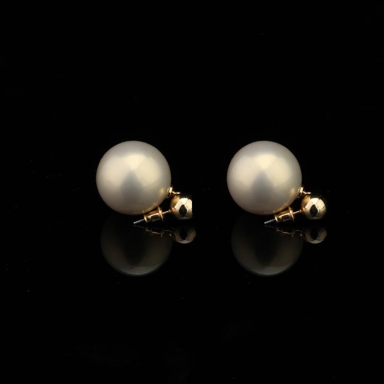 Copper alloy, resin, versatile style, faux pearl 22mm women's earrings QT-H-2