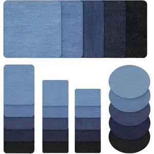 Iron  Jean Patches for Clothes,25PCS Denim Repair Patches for Jeans,Iron- Patches for Inside Thigh,  & Pants Fabric Repair Kit
