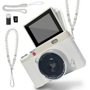 Portable HD Digital Retro Camera, 16x Digital Zoom, Vintage Vlog Video Recording, 2.4 Inch Rotatable Screen, Ccd Flash, High Resolution