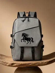 Horse Print Backpack, Durable and Spacious Design, Perfect for Weekend Trips, Daily Essentials Storage, Lightweight and Portable
