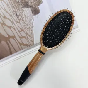 Professional Wood Grain Massage Comb, Anti-Static Hair Brush, Stainless Steel Pins, Multi-Functional, Suitable for All Hair Types, Unisex Gift