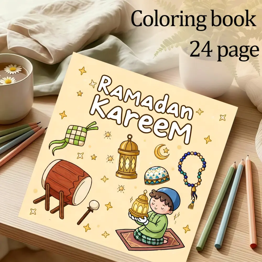 Ramadan Coloring Book, 24 Stress-Relieving Designs, 7.9in X 7.9in, Thick Paper, Original Hand-Drawn Patterns, Ideal Gift