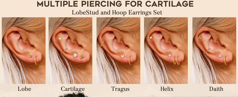 Exquisite Small Flat Back Earrings,Push in Stud Earrings for Women Men,Hypoallergenic 14K Gold Plated Surgical Stainless Steel Threadless Earring,Flatback Stud Hoop Cartilage Earring Set for Multiple Piercing Exquisite Small Flat Back Earrings,Push in Stud Earrings for Women Men,Hypoallergenic 14K Gold Plated Surgical Stainless Steel Threadless Earring,Flatback Stud Hoop Cartilage Earring Set for Multiple Piercing