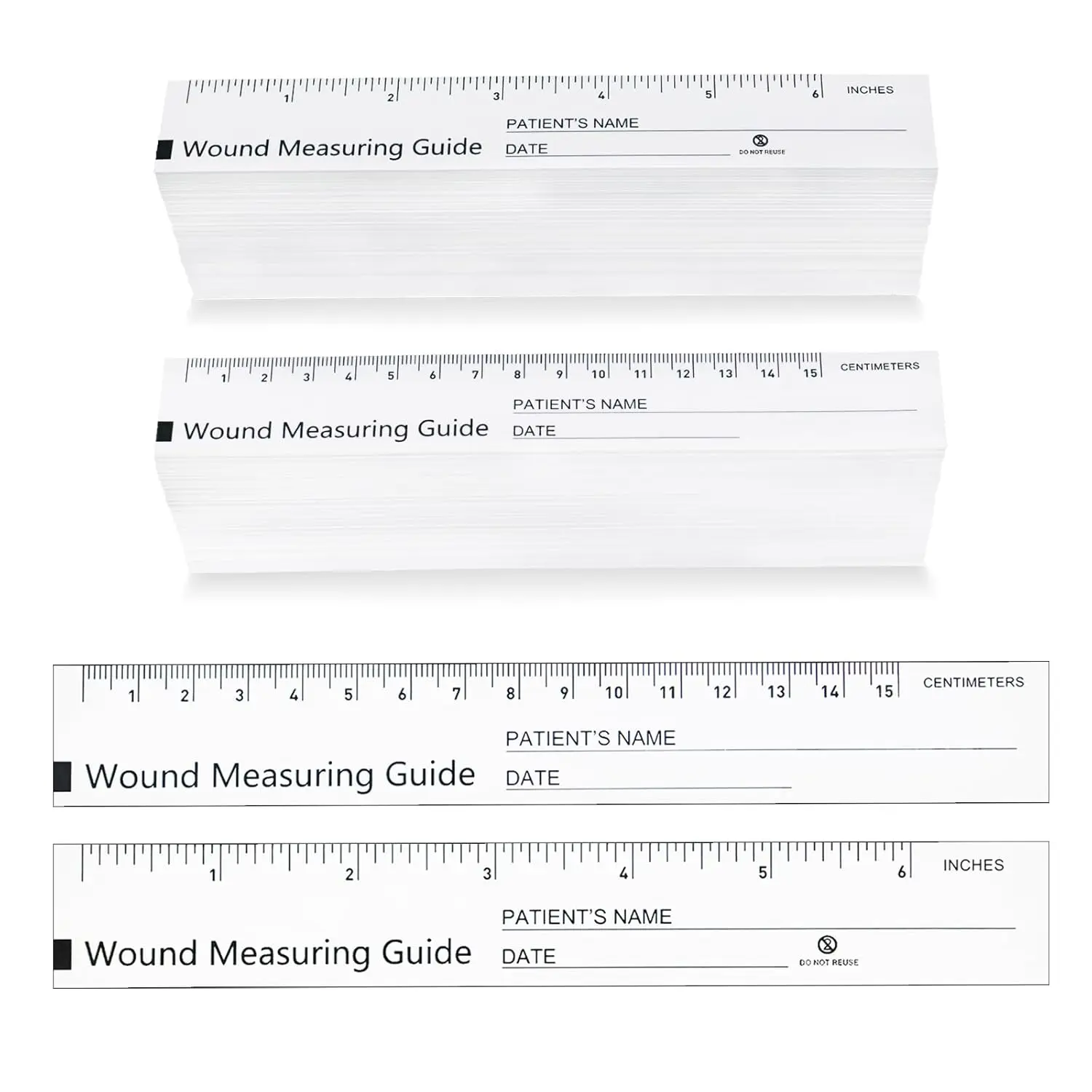 100 Pcs Wound Measuring Tape 6 Inch Wound Ruler Double Sided Disposable Paper Tape Measure Paper Guide Ruler Measurement Tools for Nurses