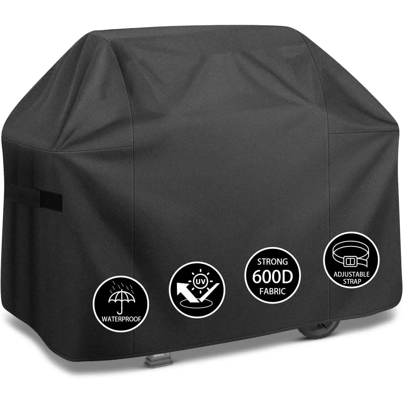 Grill Cover,55 inch Heavy Duty  Grill Cover for Outdoor Grill,600D Anti-UV Fade-Resistant Barbecue Gas Cover with Adjustable Straps for Weber,Genesis,Charbroil and More Grills