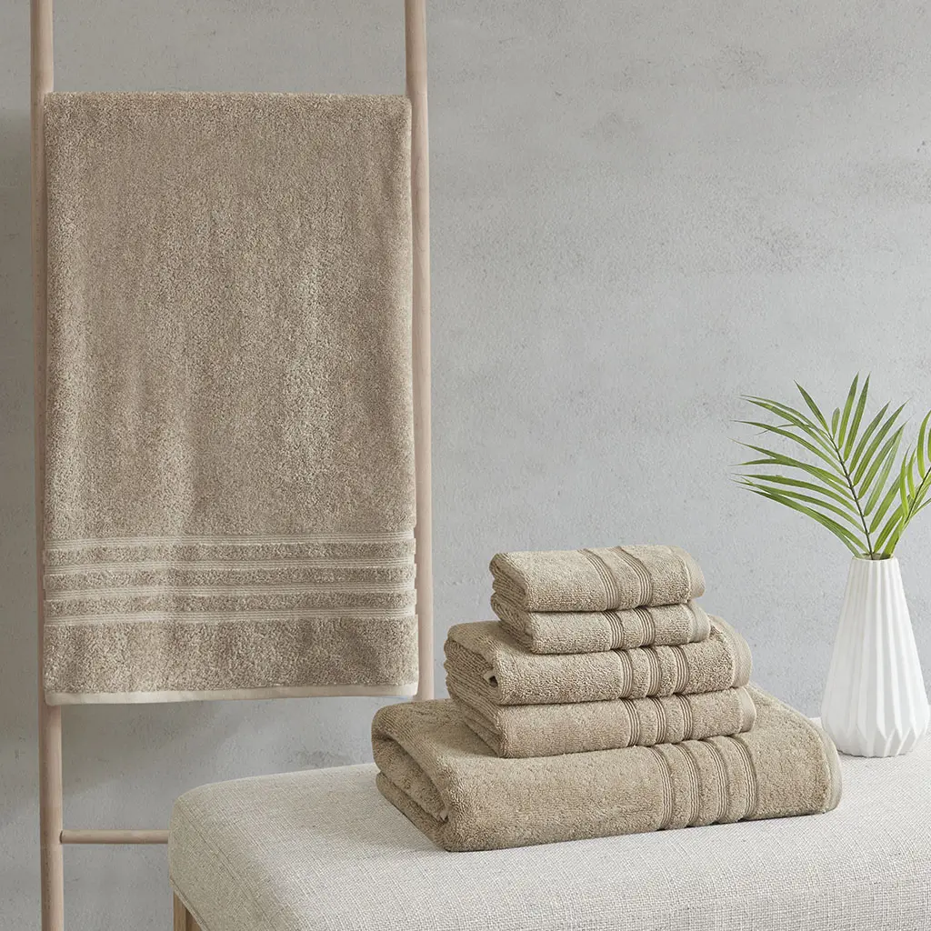 ARCH Sustainable Antimicrobial Bath Towel 6 Piece Set, Quick Dry Bathroom Towels, Soft Absorbent Cotton Blend, Eco Friendly, Machine Washable, for Home, Hotel, Spa, Gym, Multiple Color Options, Home Furniture and Household Product Search Terms