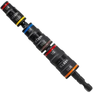 32933 Impact Driver, SAE 7-in-1 Impact Rated Socket Set, 3 Flip Sockets with 6 Hex Driver Sizes and 1/4-Inch Bit Holder, 5-Inch Shaft