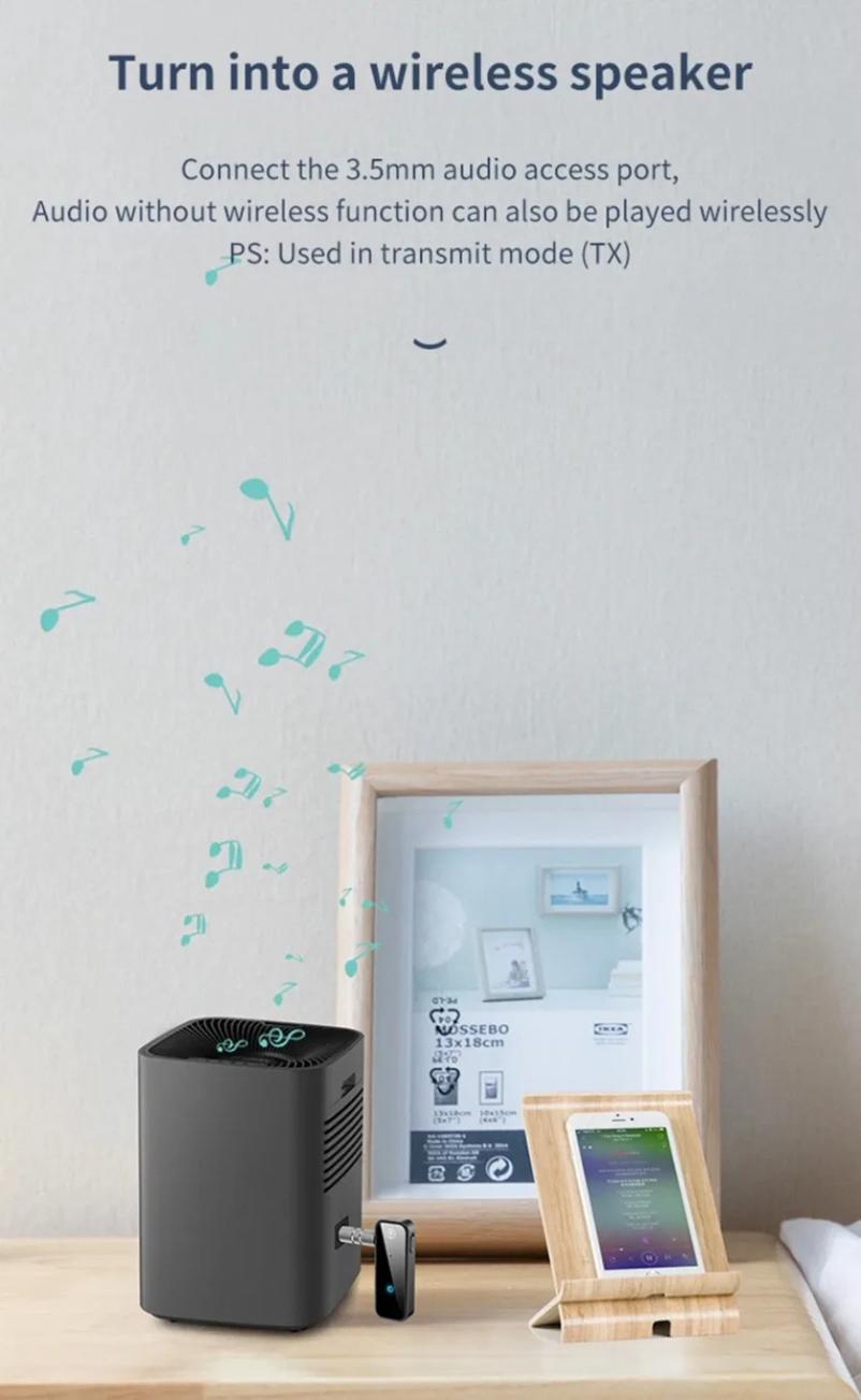 Bluetooth 6.0 Audio Wireless Adapter Receiver  Handfree Call 3.5mm AUX Jack USB Dongle Stereo Music For TV PC Car Kit