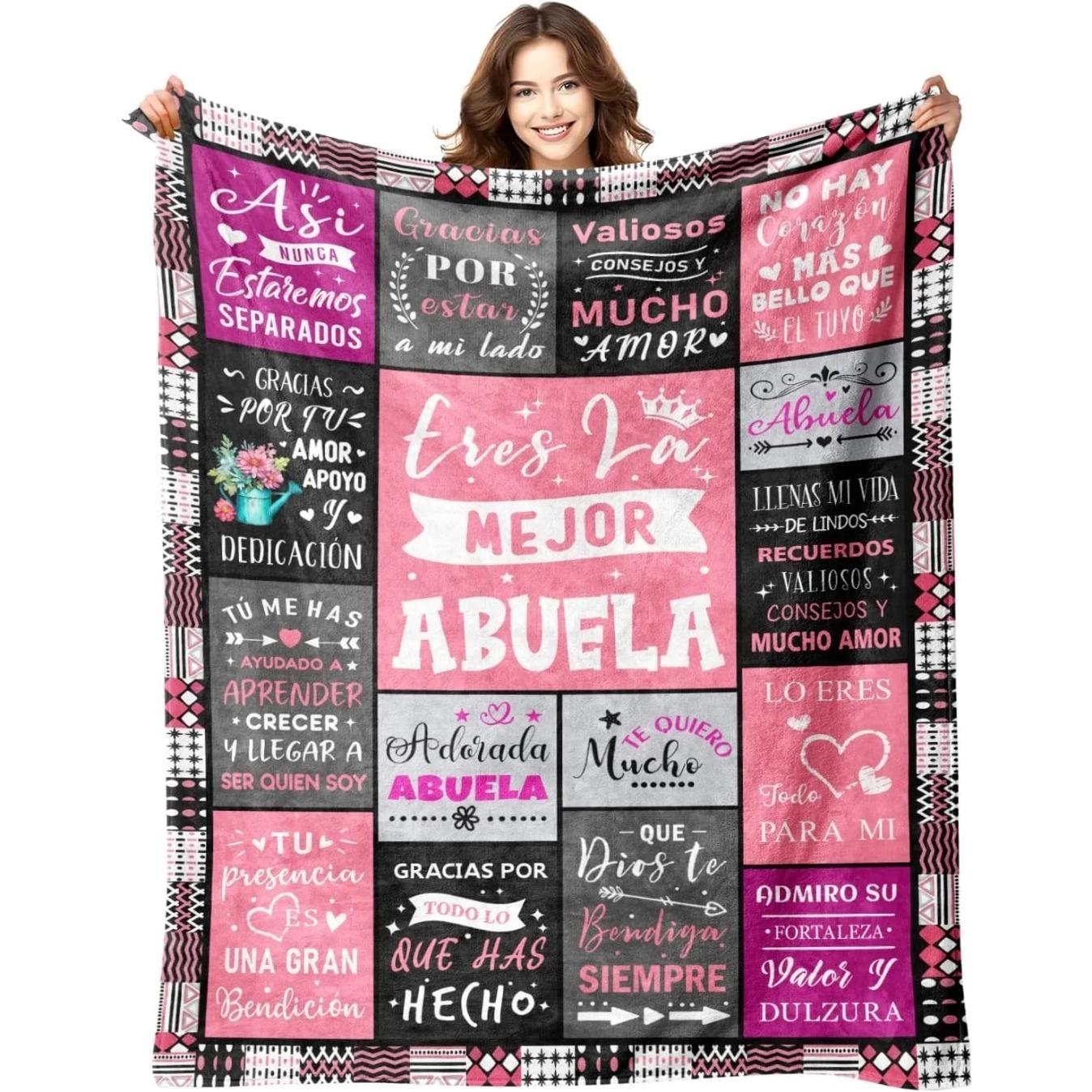 Perfect Gift for Abuela Soft Throw Blanket Cozy Lightweight Blanket for Mom Mama Dad Wife Sister Grandma Birthday Anniversary Mother's Day Father's Day Gift