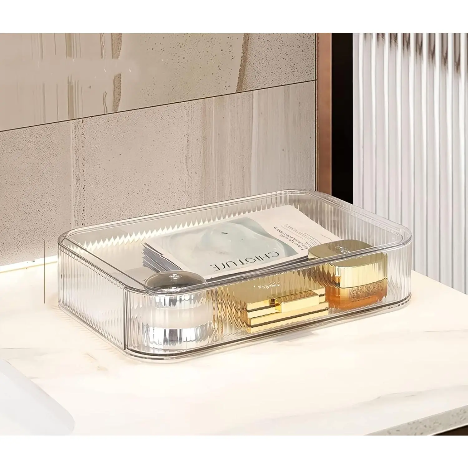 Stackable Clear Plastic Organizer Drawer | Organize Eyeshadow Palettes, , and Beauty Supplies  a