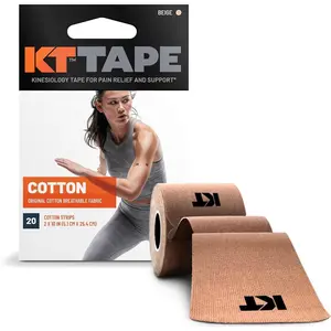 Breathable Kinesiology Sports Tape, Breathable Sports Tape, Original Cotton Elastic Athletic Tape, 20 Precut 10” Strips for Sports, Outdoor Activities