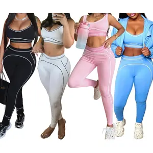 Fashion Sleeveless Sports Vest High Waist Hip Lift Belly Fitness Yoga Suit Set 12 Colors gym deals
