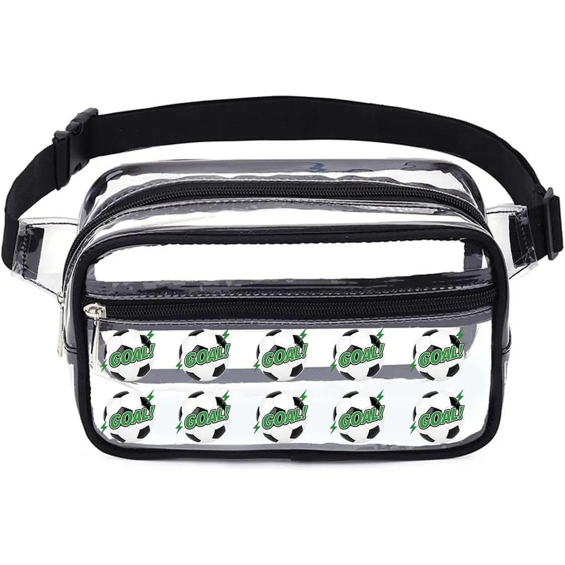 Clear Purses for Women Stadium, Fanny Pack Clear Bag Belt Bag Clear Stadium Bag, Clear Bag Stadium Approved Crossbody Bags for Women Trendy (Soccer)