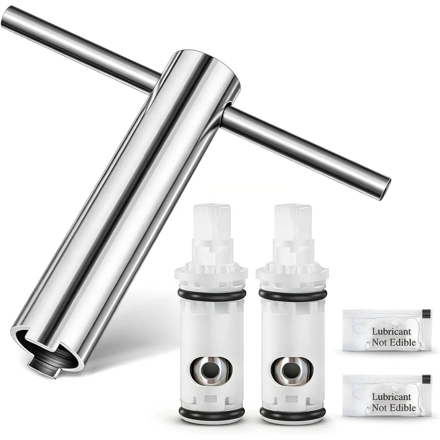 3-Pack Plastic Tub and Shower Faucet Cartridge Replacement, Plumbing Repair Valve Part, Tub/Shower