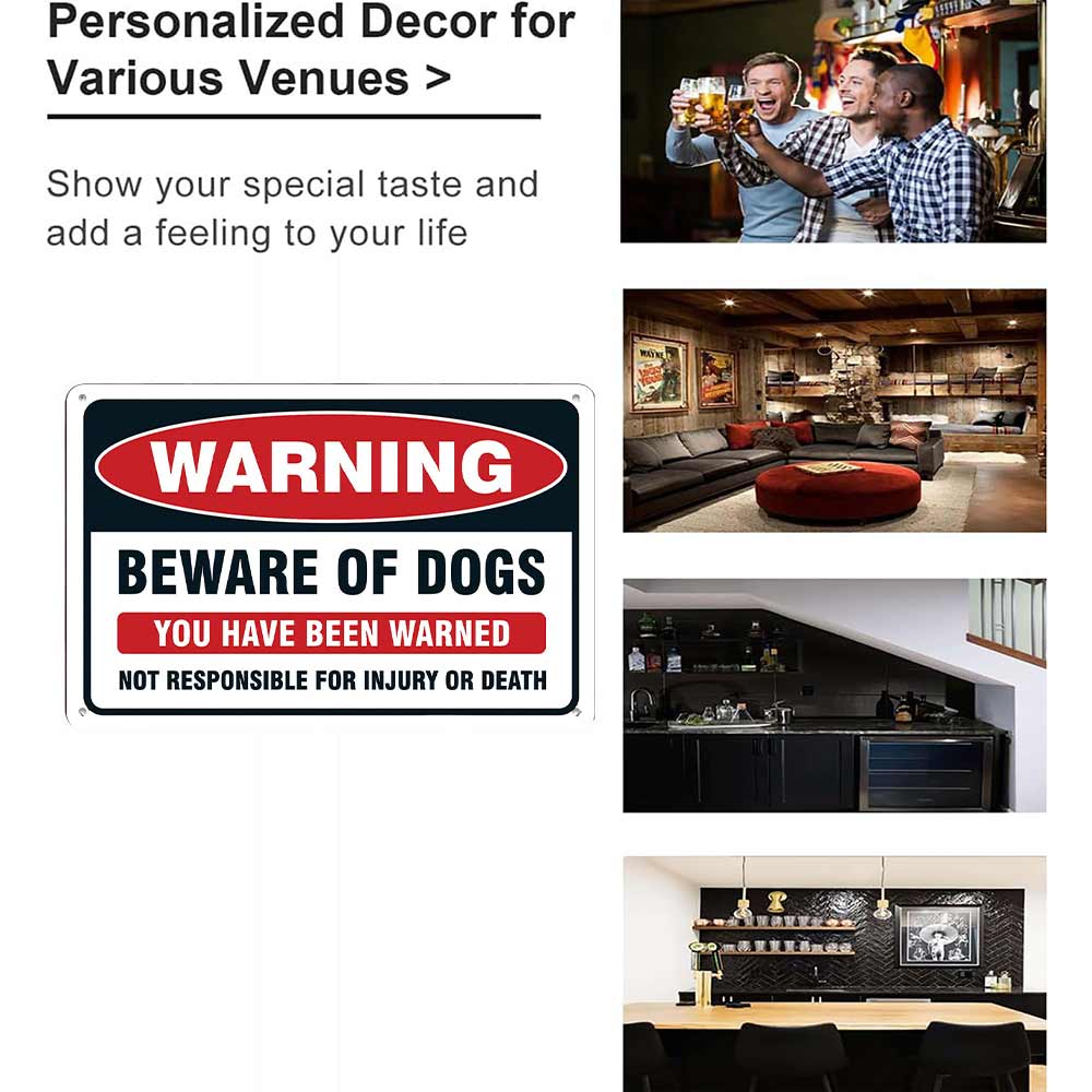 Warning Beware Of Dogs Metal Sign 12x8 In Aluminum, Vintage Dog Warning Tin Sign for Home, Yard, Fence Decor, Retro Beware Of Dogs Wall Art for Dog Owner, 12x8 Inch Aluminum Plaque Warning Beware Of Dogs Metal Sign 12x8 In Aluminum, Vintage Dog Warning Tin Sign for Home, Yard, Fence Decor, Retro Beware Of Dogs Wall Art for Dog Owner, 12x8 Inch Aluminum Plaque