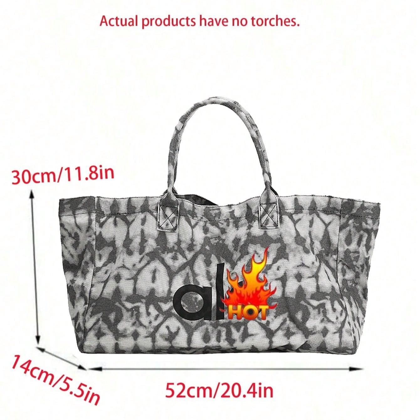 Yoga Mat Tote Bag Unisex Canvas Shoulder Bag, Large Capacity Gym Bag For Sports, Shopping, Traveling and Outgoing