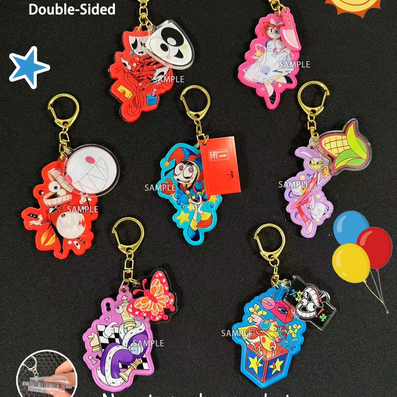 Game Deltarun Keychains, Susie Anime Keychains, Yoshiki Hikaru Keychains, Double-Sided Collectible Keychains, Festival Birthday Gifts