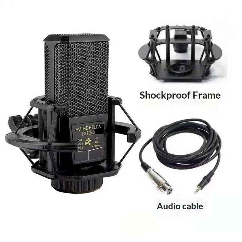 240 capacitor microphone, large diaphragm, internet famous mobile phone, karaoke square live streaming device, microphone noise reduction, Mic Noise Canceling