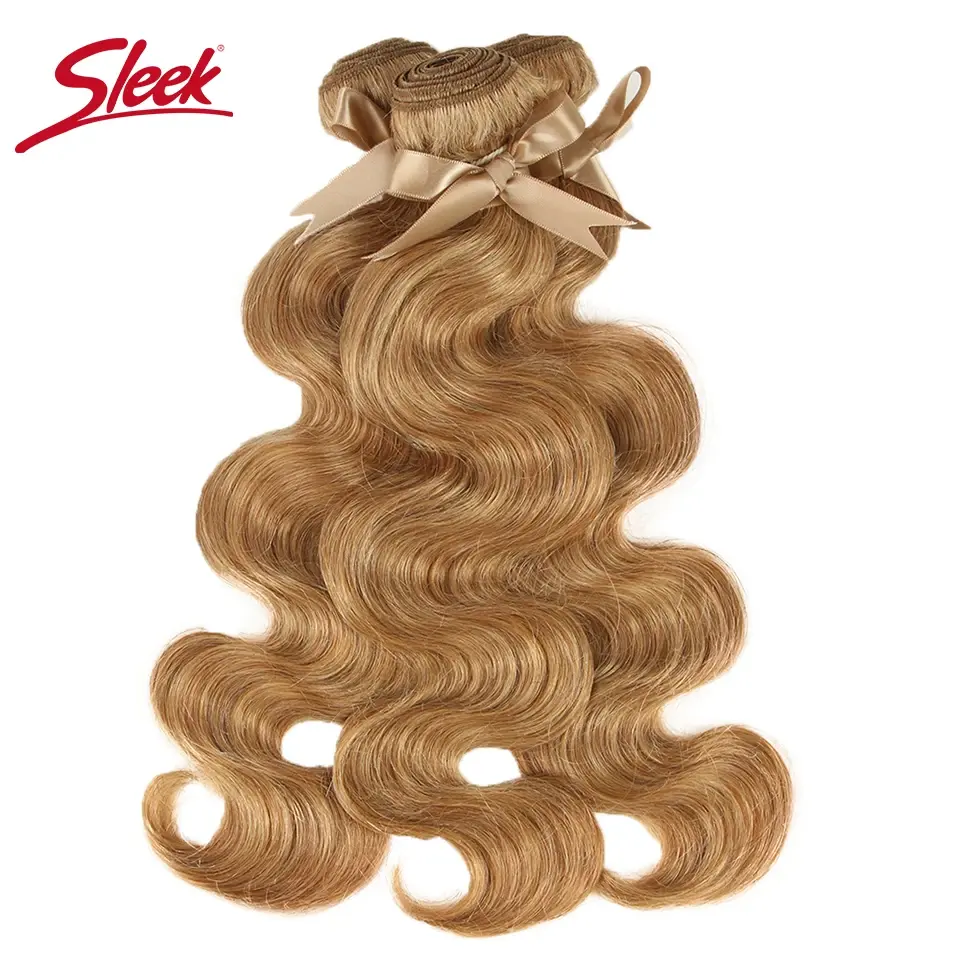 Female 27 Honey Blonde Brazilian Body Wave Remy Human Hair Bundles - Premium Soft Tangle-Free Hair Extensions with Soft Waves, Edgy Style