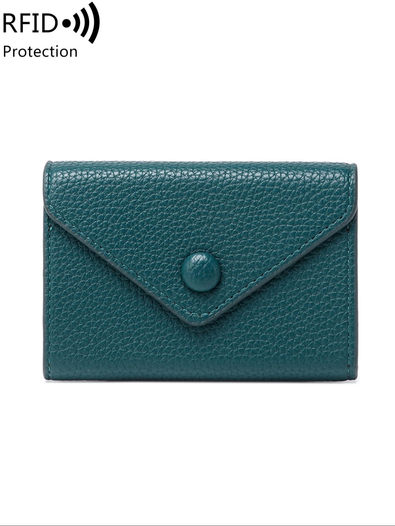 Simple Plain Color Card Holder, Casual Versatile Mini RFID Blocking Credit Card Holder for Men and Women, Lightweight Portable Minimalist PU Leather Solid Color Coin Small Wallet Card Holder