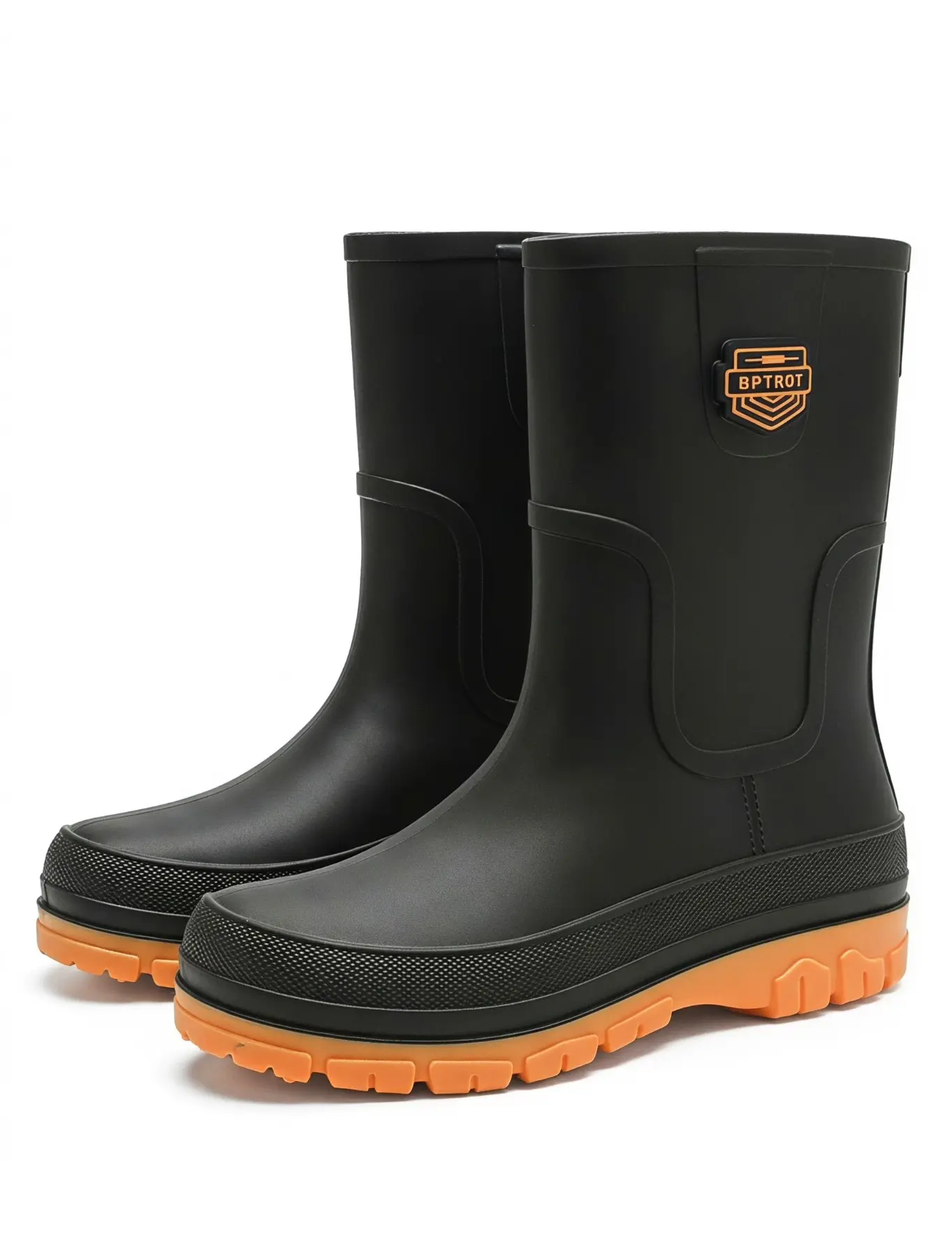 Men's Waterproof Drawstring Fashionable Rain Boots, Stylish Long Design in Three Trendy Colors, Anti-Slip for Outdoors & Commute Footwear, Rain Shoes