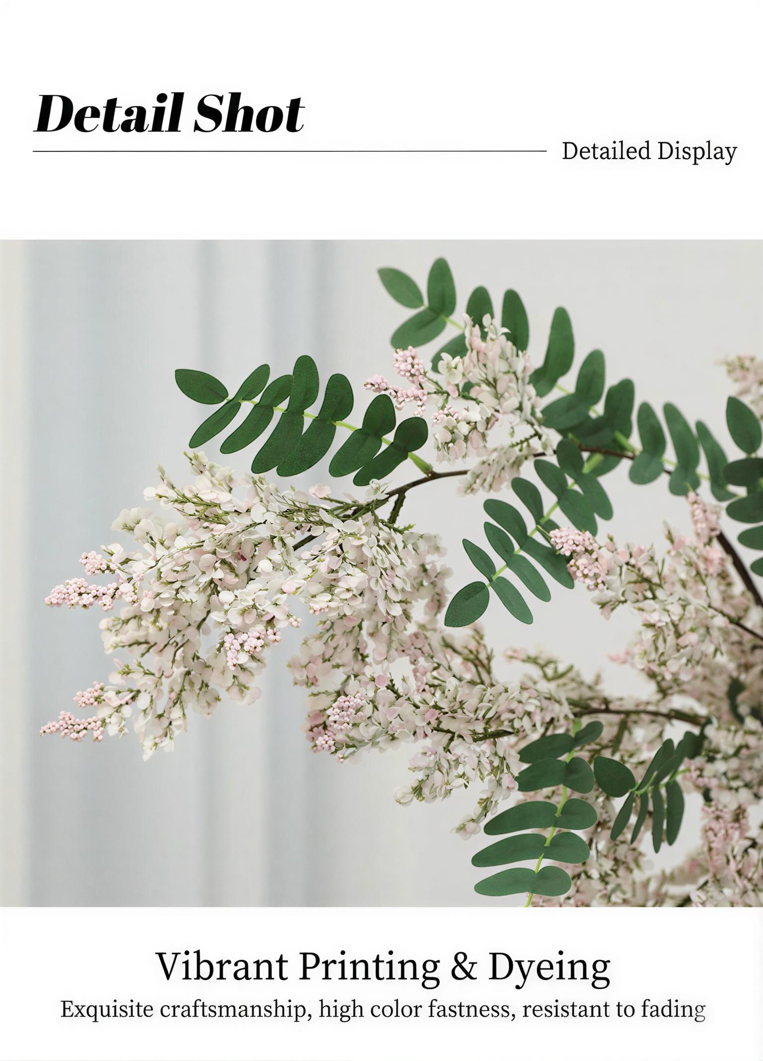 47.2" Forever Cascading Botanicals| Premium Silk Floral Branches for Minimalist Room Decor| Permanent Botanical