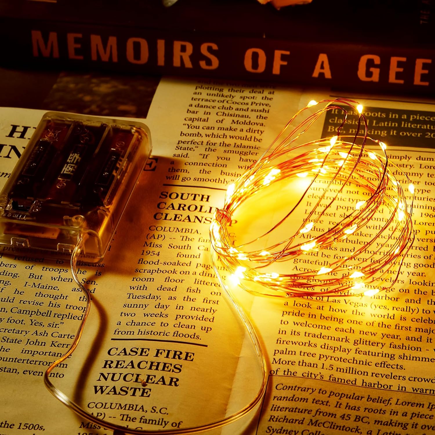 1 Pack 16.4ft  Operated String Lights with Timer, Warm White with Synchronized Twinkle Mode, Fairy Lights  , 50 LEDs, Idea for Christmas Bedroom Party Wedding