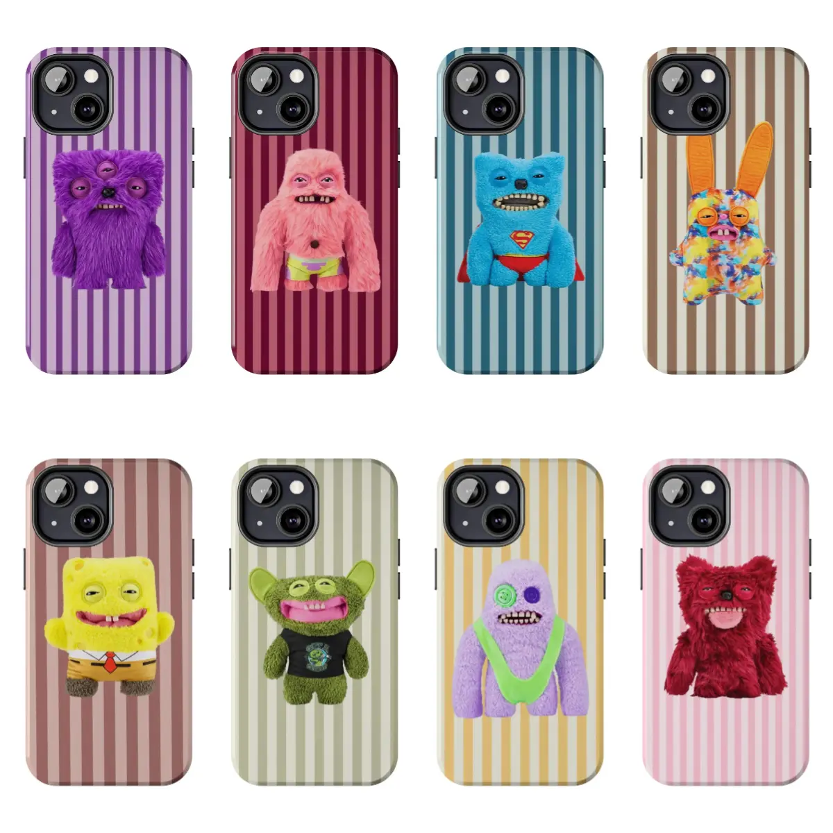 Striped Fuggler Funny Ugly Monster Phone Case - Multi-Model Preppy Cute Quirky Cover For iPhone 12-17 Pro Max/Pro Plus & Samsung Galaxy S22-S26 Ultra Plus, Fashionable Gift For Her/Him