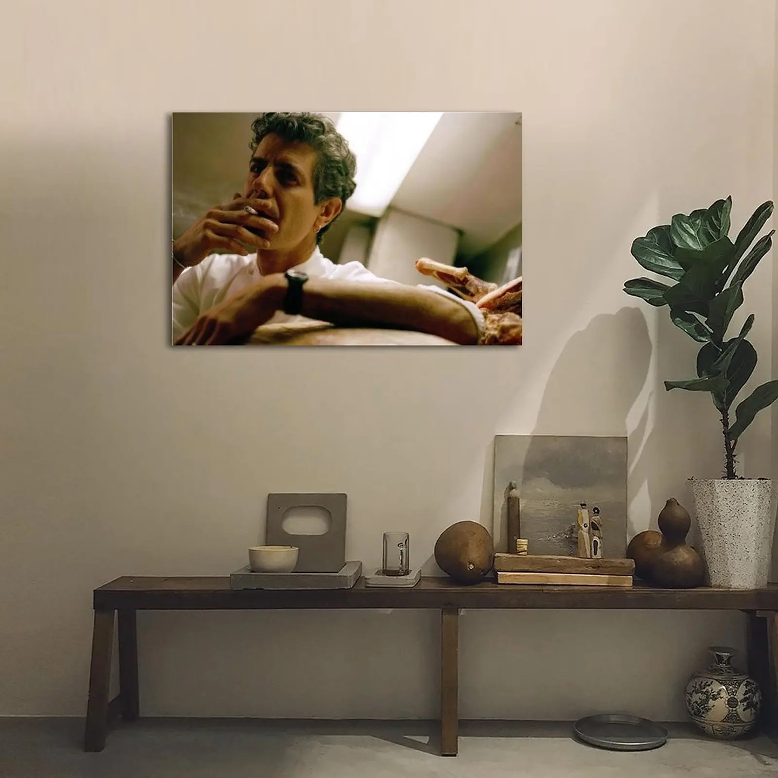 Anthony Bourdain Black and White Wall Art Poster Canvas - Multi-Size, Frameless, Room Inspo, Bedroom Decor, Festival Home Decor Printing for Modern Family Spaces
