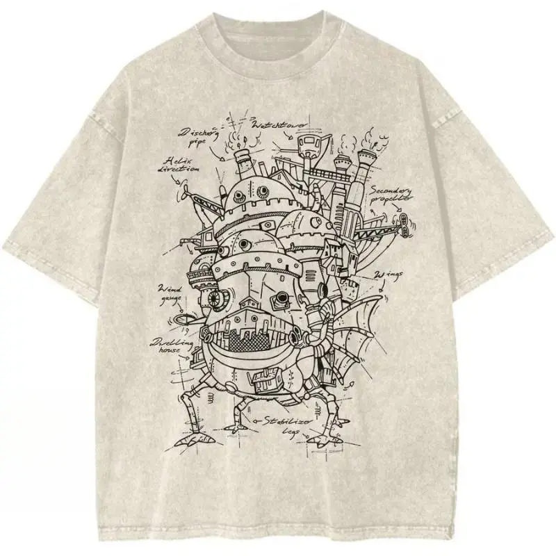 Steampunk Walking Machine Shirt |   Vintage Mechanical Robot Graphic Tee |   Retro Fantasy Sketch T-Shirt |   Unisex Washed Tee