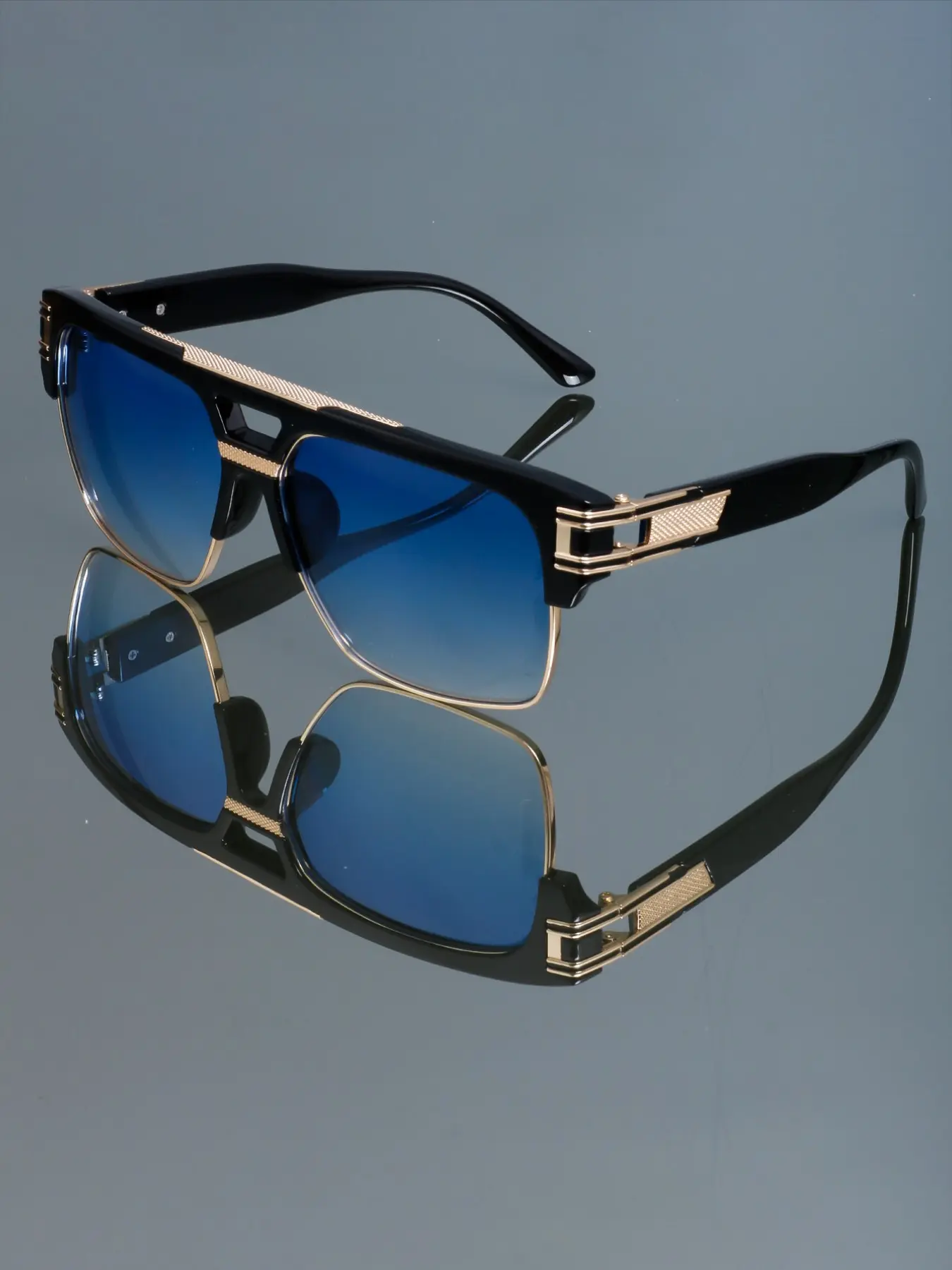New Retro Large Frame Oval Glasses, Cool Glasses, Unique Dual Bridge Design, Versatile Eyewear for Men, Perfect for Street Style and Daily Wear