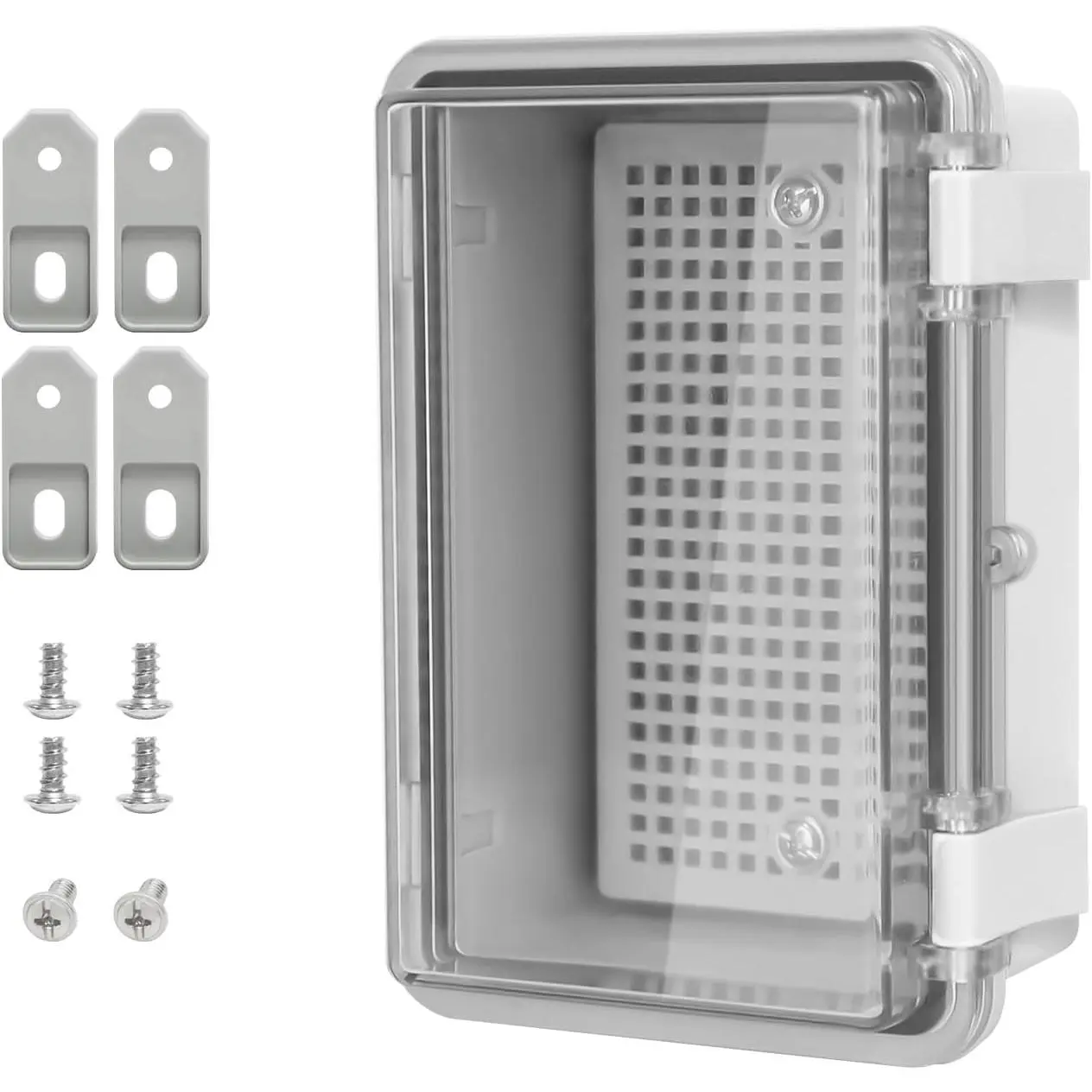 ABS Plastic   IP65 Junction Box Hinged Shell  Electrical Project Enclosure Gray, with PC Transparent Clear Cover 5.9 x 3.9 x 2.8inch(150 x100 x70mm)