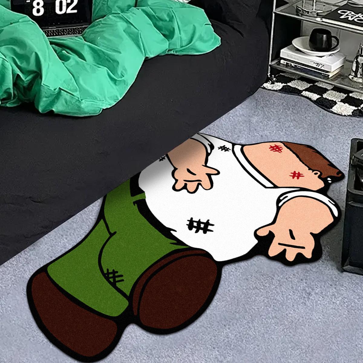 Cartoon Character Pattern Floor Mat, 1 Count Non-slip Soft Floor Carpet, Decorative Area Rug for Home Living Room Bedroom, Home Decor, Fluffy Nursery Rug