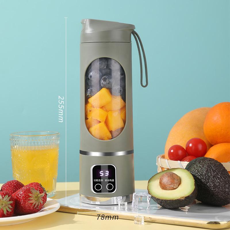 Portable USB Rechargeable Fruit Juicer - LED Display Juice Blender Cup with Ice-Crushing Function - Suitable for Outdoor & On-the-Go Use - Portable Juice Extractor for Fruits - Multifunctional Juicer Machine - Portable Smoothie Blender