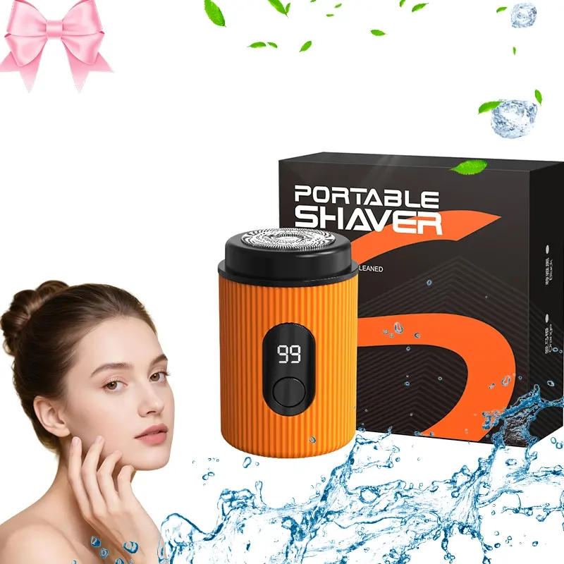 New digital electric shaver for men's mini travel portable full body washable small steel cannon shaver, suitable for holiday gift giving