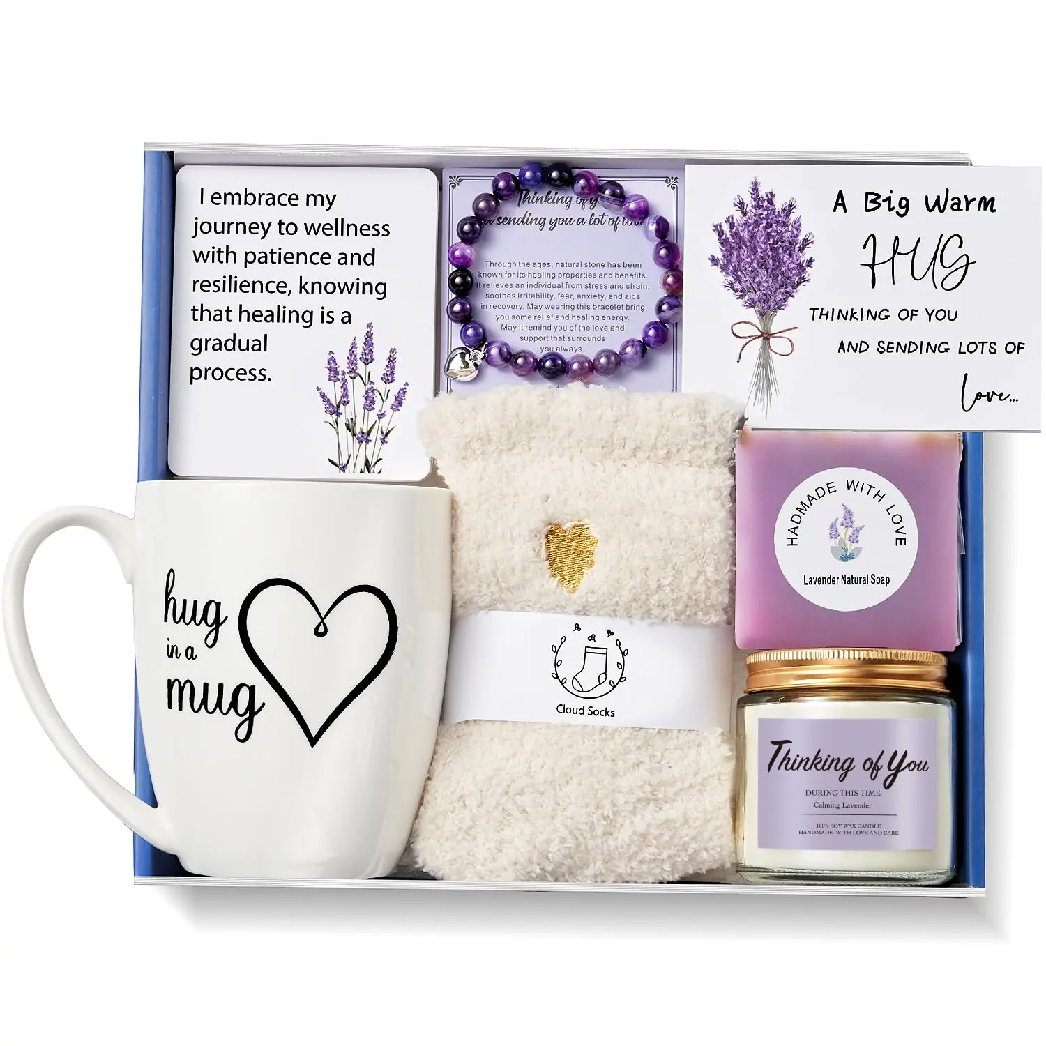 Thinking of You  Baskets for Women, Get Well Soon Gifts for Women, Encouragement    Gifts, Comfort  Care Pacakge for Women, Relaxing Gifts, Self Care Package