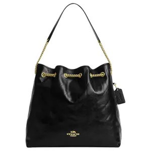 Coach Evelyn 36 Quilted Leather Tote Bag for Women, Black