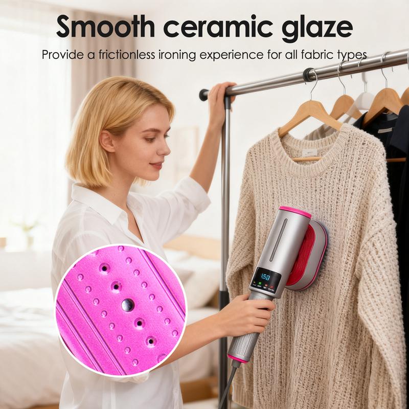 2-in-1 Steamer & Iron for Clothes, 1200W Portable Handheld Garment Steamer, 15s Fast Heat-Up, Quick Wrinkle Removal, Dry & Steam Ironing, for Home & Travel (110V)