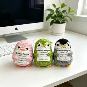 3pcs Penguin Knit Doll Set, Adorable Decorative Figurines, Perfect for Home Decoration & Gift Giving