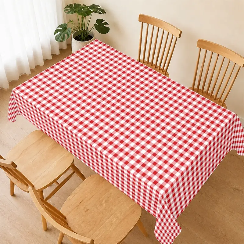 Checkered Rectangular Tablecloth, Waterproof Material, Easy to Clean, Ideal for Kitchen, Dining Room, Parties, Holidays