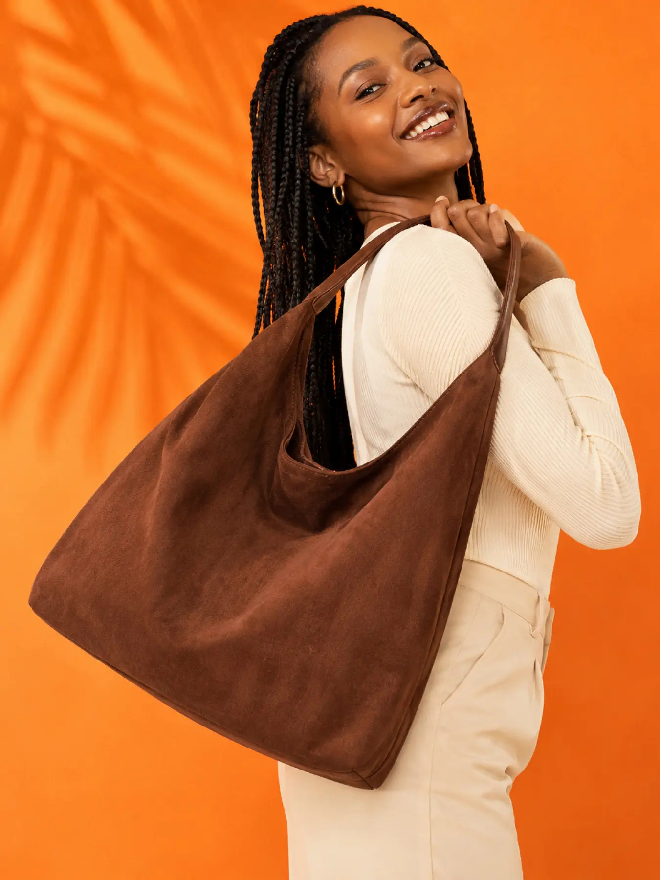 Women's Retro Brown Shoulder Tote Bag, Soft Slouchy Suede Hobo Purse with Spacious Design, Casual Everyday Handbag for Office School Travel and Vacation, Chic Fashion Accessory and Stylish Holiday Gift for Her