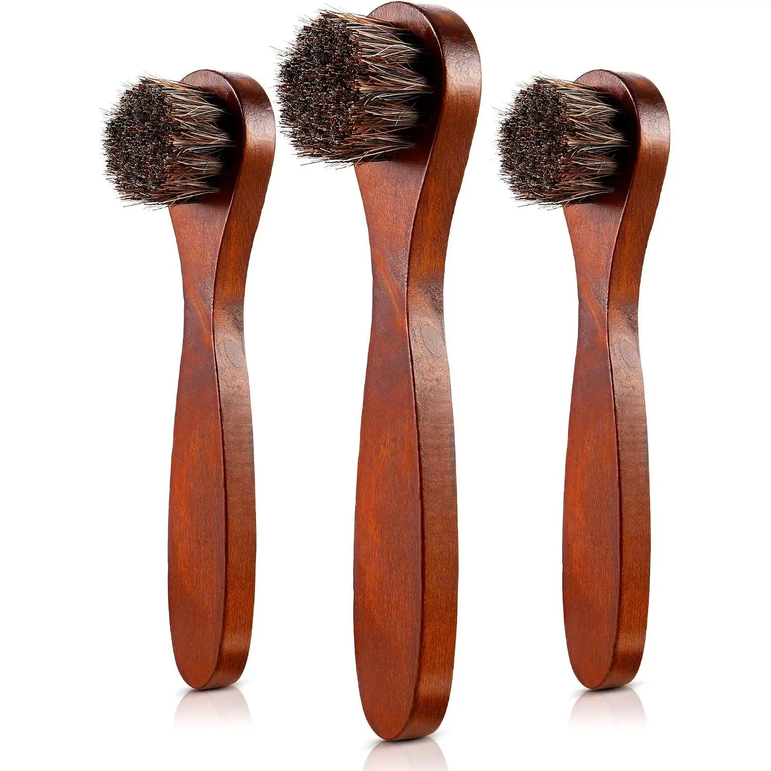 3 count Horsehair Polish Applicator Brush Kit Saddle Soap Shoe Shine Brush Leather Boot Clean Dauber Applicators