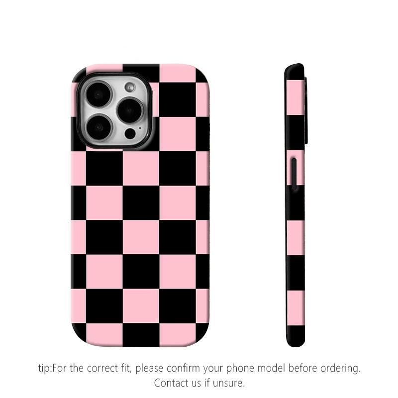 Matte Anti-slip Checkerboard Phone Case for iPhone17 Air 16 Pro Max 15 14 Plus 13 12 11 XS Anti-fingerprint and oil stain resistant, wear-resistant and scratch-resistant, premium matte texture.MFL03