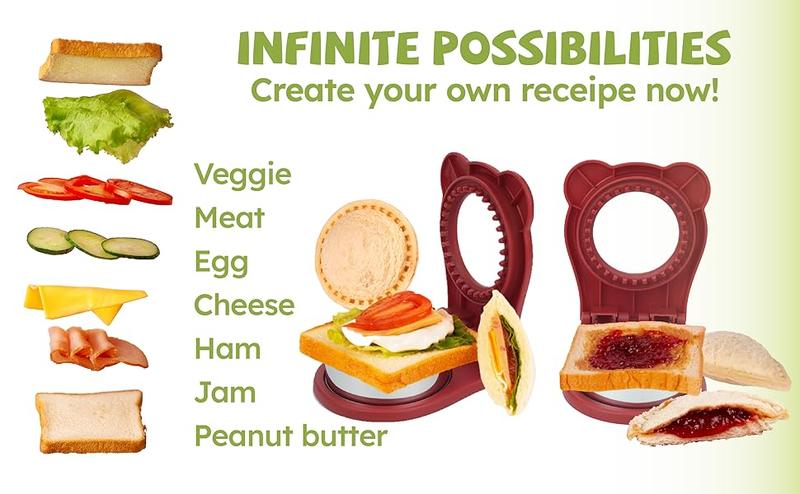 Save Money and Easily Make a Sandwich!! Uncrustables Sandwich Maker Sealer Cutter, Crustless Sandwich Cutter, PB&J Uncrustable Maker