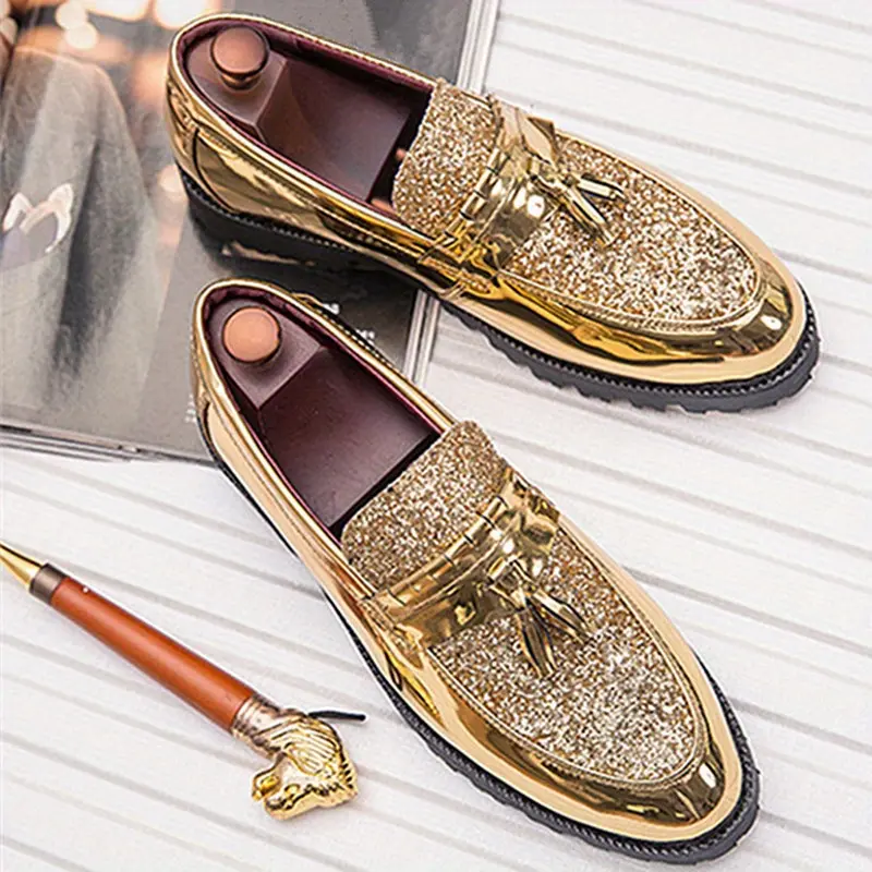 Men's Classical Formal Tassel Detail Loafers - PU Fabric Elegant Slip-On Footwear, Wedding Wear for Office & Party, Suitable for Spring Summer Autumn