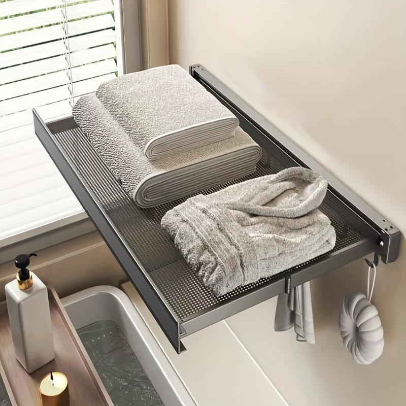 Compact Design Space-Saving Invisible Folding Balcony Net Cloth Drying Rack Accessories Laundry
