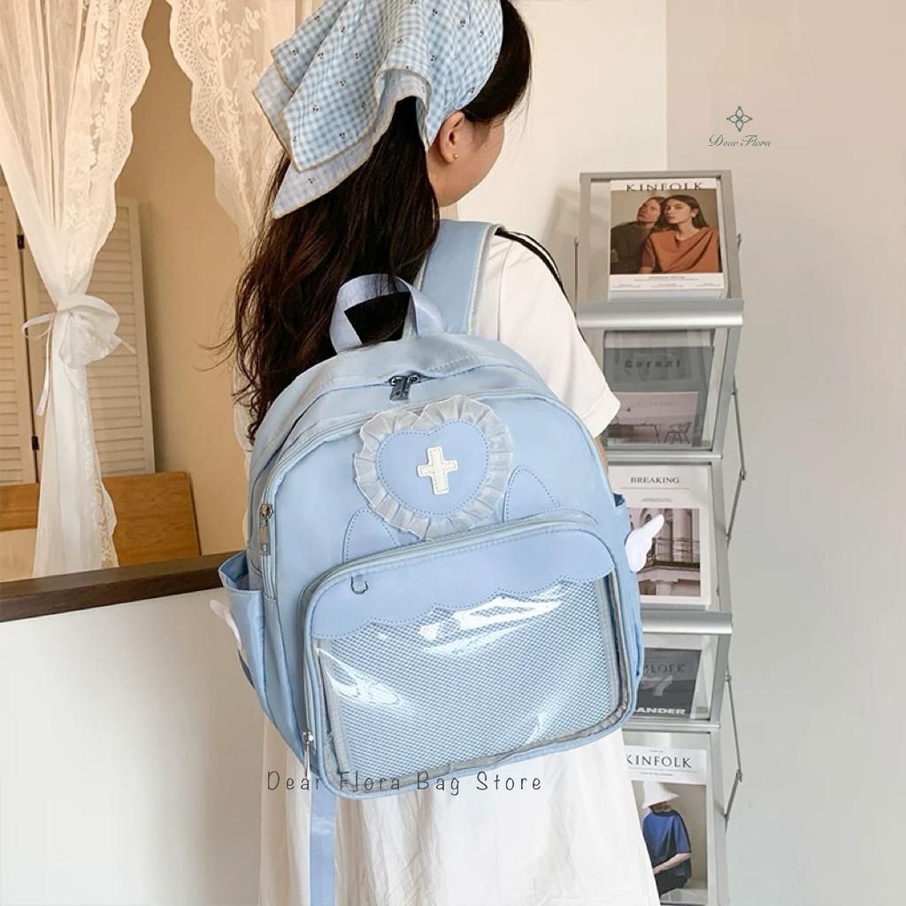 Y2K Cute Clear Ita Bag Women Lolita Backpack Kawaii Girl Shoulder Bag DIY Display Transparent Pocket Japanese Doll Tote Handbags
