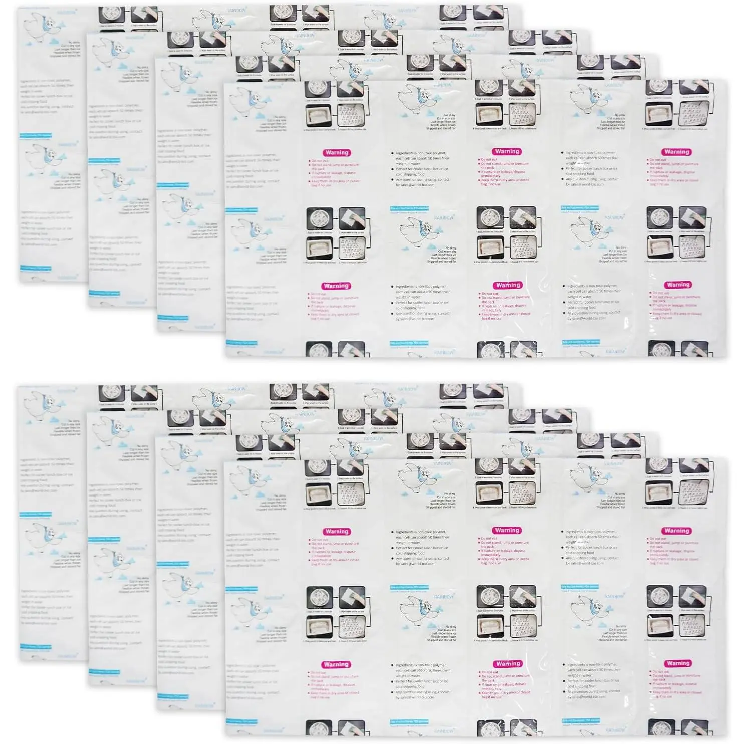 Dry Ice Packs for Shipping, Ice Packs for Cooler, 8 Sheets-96 Cells | Long Lasting Ice Pack Sheets, For Lunch Boxes, For Shipping Frozen , , Lightweight, 7" X 13" – Cut to Any Size